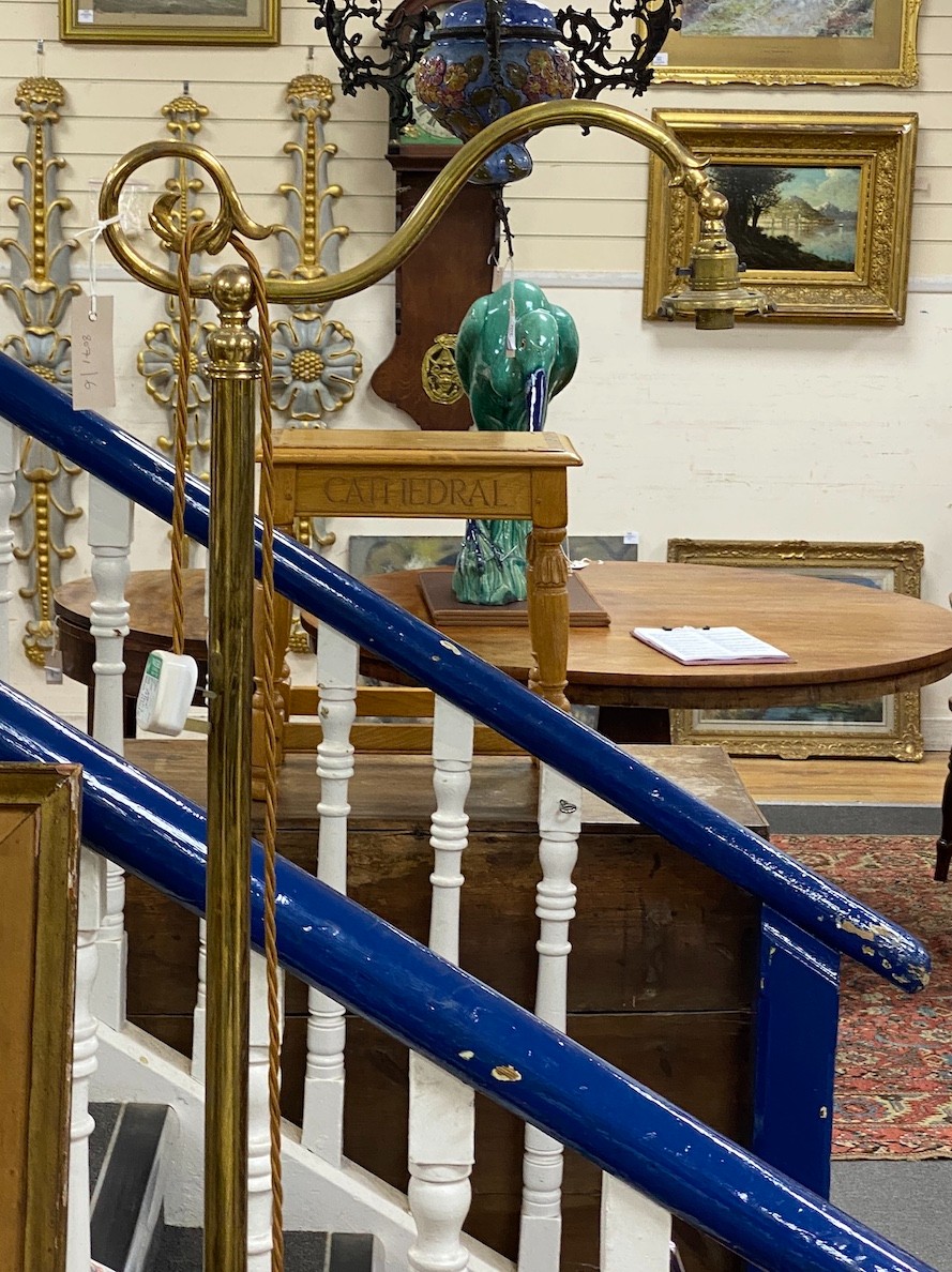 A Victorian style brass standard lamp, height 170cm